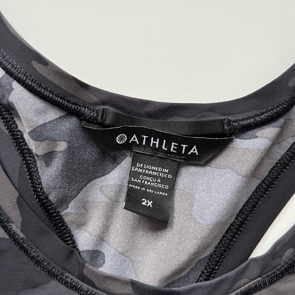 Athleta Black and Gray Camouflage flowy Tank Top - Picture 2 of 4